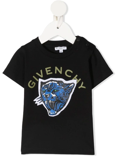 Givenchy Babies' Logo-print Short-sleeved T-shirt In 黑色