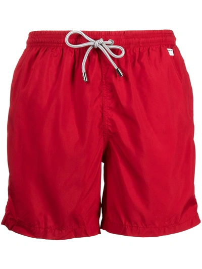 Mc2 Saint Barth Plain Swim Shorts In Red