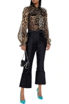 DOLCE & GABBANA PUSSY-BOW LEOPARD-PRINT SILK-CHIFFON BLOUSE,3074457345624934651