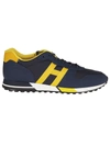 HOGAN BLUE AND YELLOW LEATHER H383 SNEAKERS,HXM3830AN51PTQ7C50