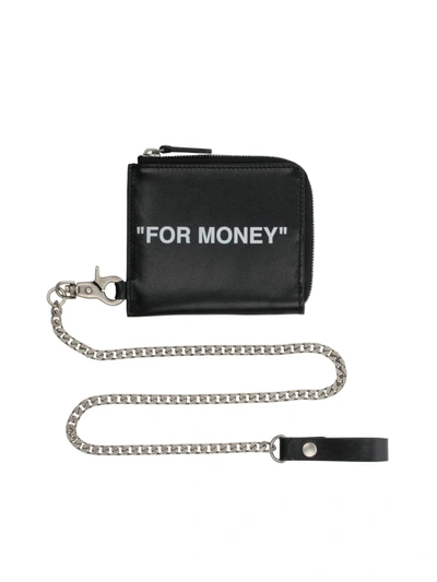 Off-white Quote Chain Wallet In Black
