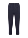 Ami Alexandre Mattiussi Elasticized-waist Cropped Fit Trousers In Navy