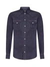 DOLCE & GABBANA LOGO STRETCH DENIM SHIRT,G5EX7Z G8DM7S9001