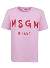 Msgm Teen Logo-print Cotton T-shirt In Pink