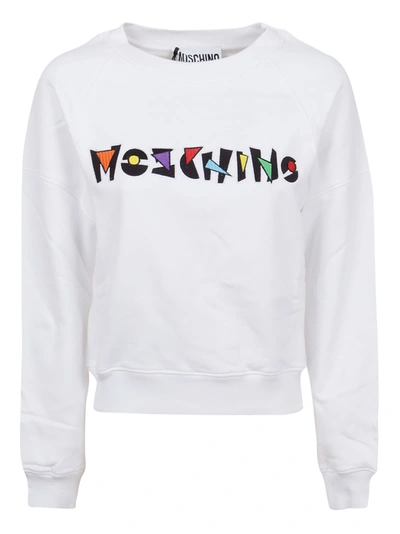 Moschino Sweatshirt In Fantasia Bianco