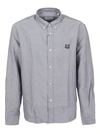 Kenzo Tiger Embroidered Oxford Shirt In Black