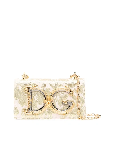 Dolce & Gabbana Brocade Handbag In Pink
