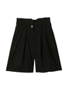 Balmain Teen High-rise Knee-length Shorts In Nero