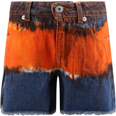 Alberta Ferretti Babies' Multicolor Short For Girl In Orange