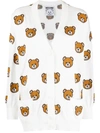 Moschino Oversized Teddy Pattern Cardigan In White