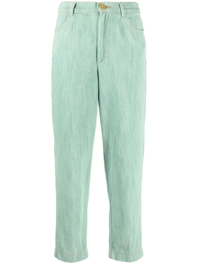 Forte Forte Straight Cropped Trousers In Green