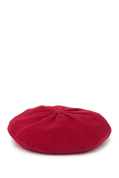 Portolano Solid Cashmere Beret In Rosso Cilegia