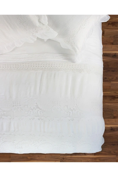 Melange King Tabitha Linen Duvet 3-piece Set In White