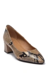 Aquatalia Pasha Snakeskin Embossed Block Heel Pump In Natural