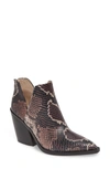 Vince Camuto Gigietta Bootie In Mauve Multi Embossed Leather