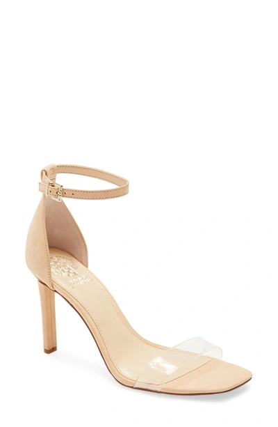 Vince Camuto Lauralie Leather Ankle Strap Sandal In Beauty/ Clear