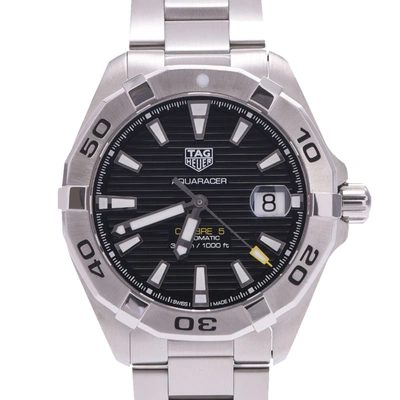 Pre-owned Tag Heuer Black Stainless Steel Aquaracer Wbd21110 Men's Wristwatch 41 Mm