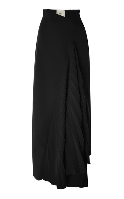 A.w.a.k.e. Pleated Maxi Skirt In Black