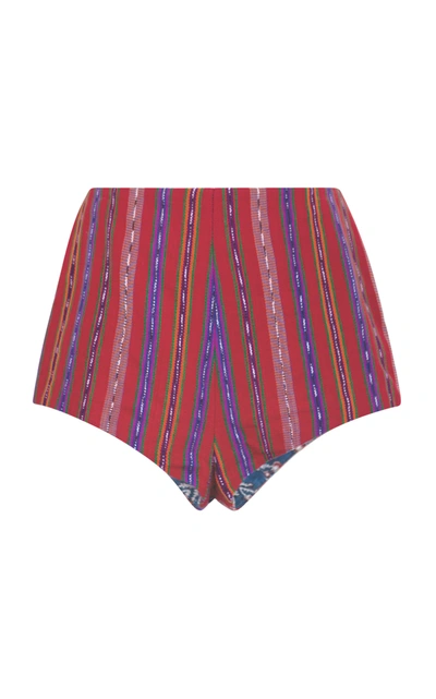 Alix Of Bohemia Women's Roxy Reversible Striped Cotton Mini Shorts