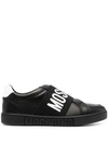 MOSCHINO LOGO-PATCH ROUND-TOE SNEAKERS