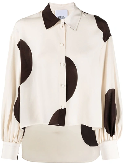 Erika Cavallini Male Shirt With Print Macro In White