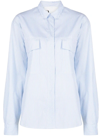 8pm Pinstripe Buttoned Shirt In White