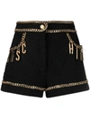 MOSCHINO X SMILEY CHAIN-TRIM HIGH-WAIST SHORTS