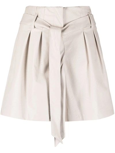 8pm Tie-waist Pleated Shorts In Neutrals