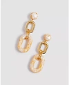Ann Taylor Tortoiseshell Print Link Drop Earrings In Honey Beige