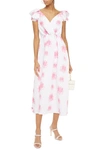 PHILOSOPHY DI LORENZO SERAFINI GATHERED PRINTED TAFFETA MIDI DRESS,3074457345624367289