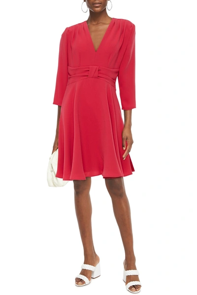 Claudie Pierlot Fluted Pleated Crepe Mini Dress In Red