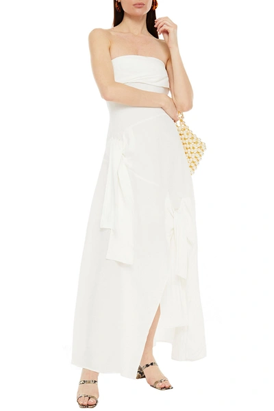 Rejina Pyo Marta Draped Shantung Maxi Dress In White