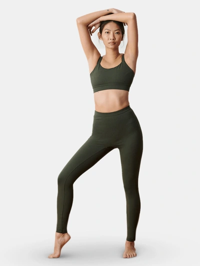 Aday Layered Up Thermal Leggings In Green