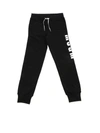 Msgm Teen Slogan-print Track Pants In Black