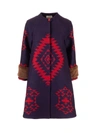 GUCCI COAT WITH CONTRASTING PATTERN IN BLUE