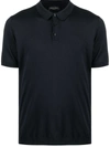 Roberto Collina Short-sleeved Cotton Polo Shirt In Blue