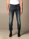 BALMAIN JEANS IN USED STRETCH DENIM WITH LOGO,VH1MG000005D 6AA