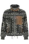 AMIRI SHERPA FLEECE JACKET WITH BANDANA PRINT,MOS004 001