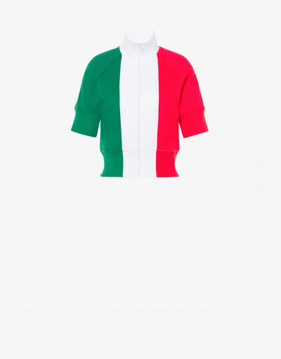 Moschino Cotton Sweatshirt Italian Slogan In Multicoloured