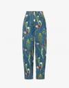 BOUTIQUE MOSCHINO BOTANIC PRINT DRILL CROPPED TROUSERS