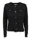 7 FOR ALL MANKIND BAIR RINSED BLACK DENIM JACKET