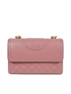 TORY BURCH FLEMING QUILTED LEATHER BAG IN PINK