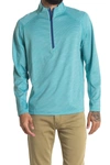 Vineyard Vines Sankaty Stripe Half Zip Performance Pullover In Aqua Ocean