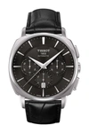 TISSOT MEN'S T-LORD AUTOMATIC CHRONOGRAPH VALJOUX CROC EMBOSSED LEATHER STRAP WATCH,7611608253410