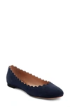 Chloé 'lauren' Scalloped Ballet Flat In 43t Majolica Blue