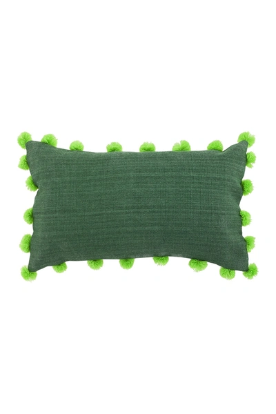 Divine Home Infinity Solids Outdoor Pillow In Green