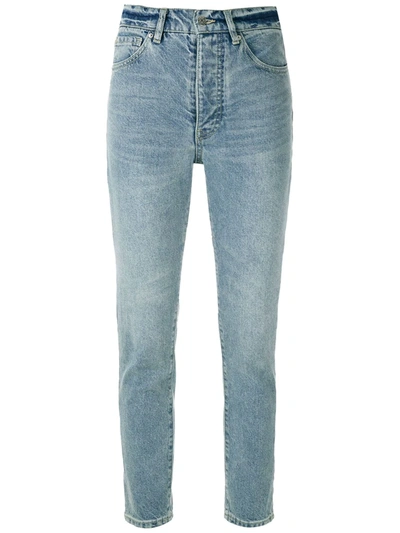 Armani Exchange High-rise Cropped Jeans In Blue