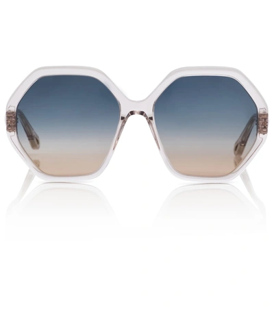 Chloé Esther Octagonal-frame Sunglasses In Grey