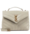 Saint Laurent Loulou Small Leather Shoulder Bag In White