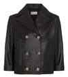RED VALENTINO CROPPED LEATHER JACKET,P00535449